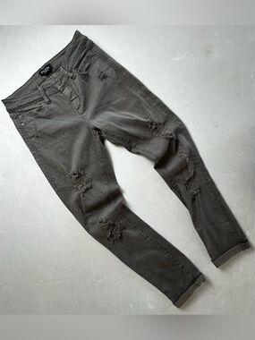 Authentic bebe Women's Olive Skinny Ripped Jeans